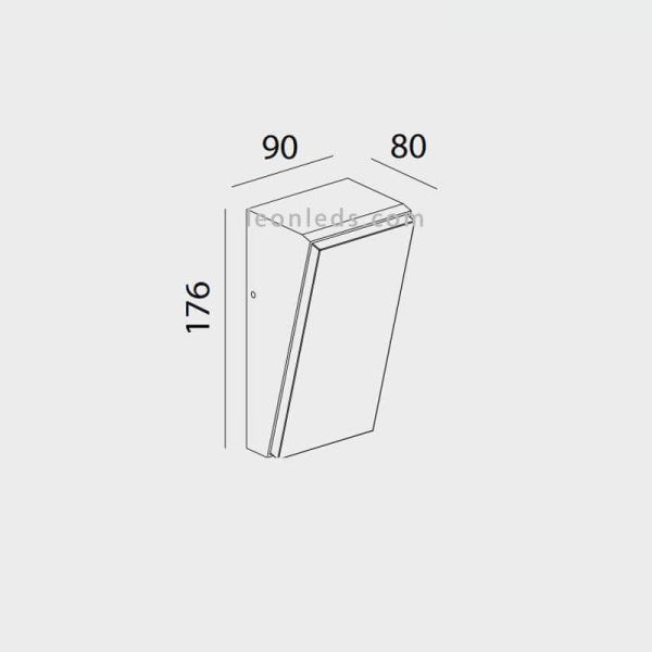 Dimensions Applique murale d'extérieur à LED moderne Solden 7073 7072 Mantra | Éclairage LeonLeds