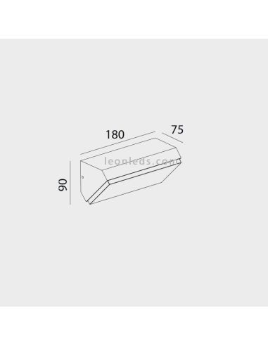 Dimensões Lâmpada de Parede LED Solden Horizontal by Mantra 7070 7071 | Leon Iluminação LED