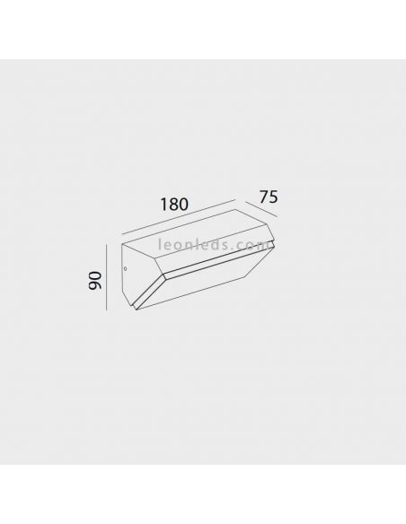 Dimensões Lâmpada de Parede LED Solden Horizontal by Mantra 7070 7071 | Leon Iluminação LED