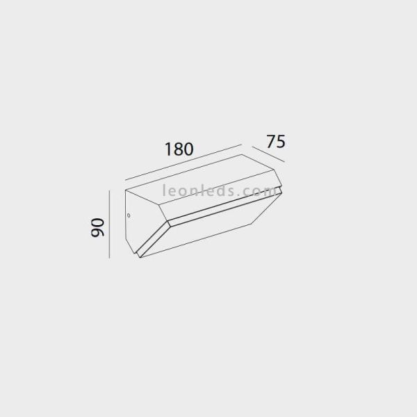 Dimensiones Aplique LED Solden Horizontal de Mantra 7070 7071 | LeonLeds Iluminación