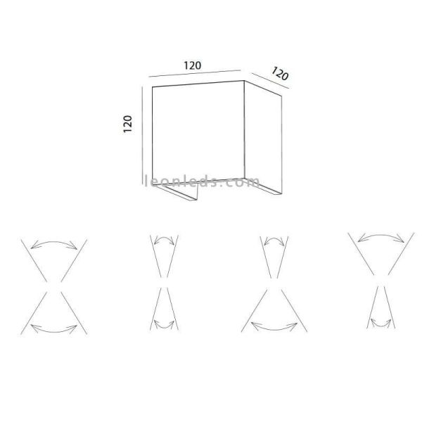 Dimensions Applique murale d'extérieur à LED adressable Taos 7108 Mantra | leonleds