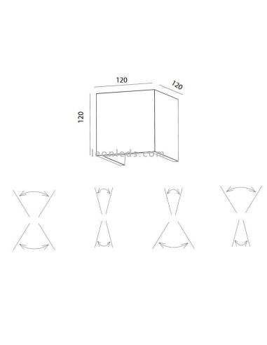 Dimensions Applique murale d'extérieur à LED adressable Taos 7109 Mantra | leonleds