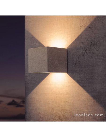 Luz de parede de LED ao ar livre Cimento branco Taos 7109 Mantra | Leon Iluminação LED