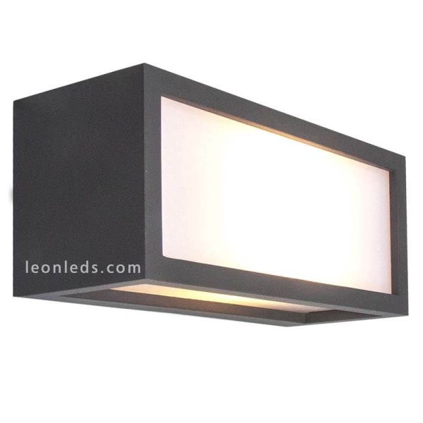 Aplique exterior rectangular Utah Gris Oscuro de Mantra 7050 | LeonLeds