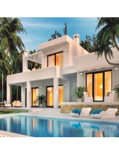 Aplique exterior rectangular Utah Gris Oscuro de Mantra 7050 | LeonLeds 2