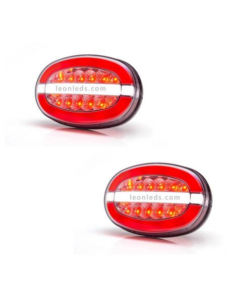 Paire de 2 feux arrière à LED avec position antibrouillard et marche arrière Was | Éclairage LeonLeds