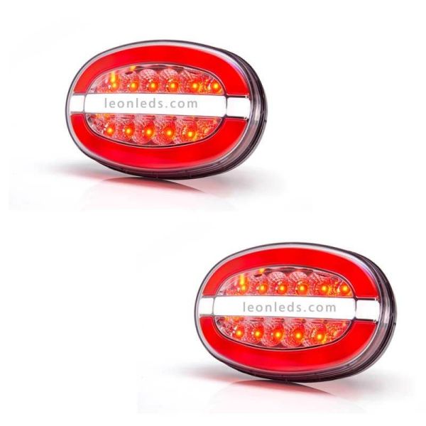 Paire de 2 feux arrière à LED avec position antibrouillard et marche arrière Was | Éclairage LeonLeds