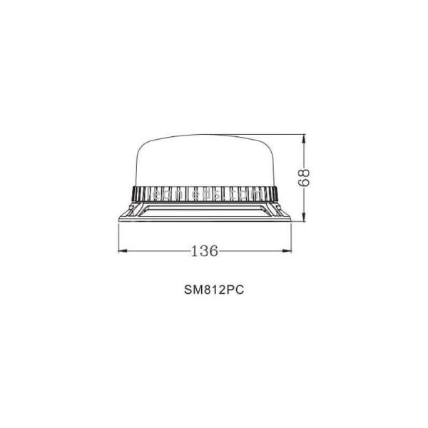 Dimensions Balise LED Bleue Homologuée NR65 TA1 Agropar | Éclairage LeonLeds