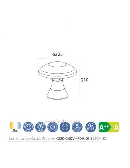 Dimensions Taos 7105 Gyrophare LED d'extérieur Mantra | Éclairage LeonLeds