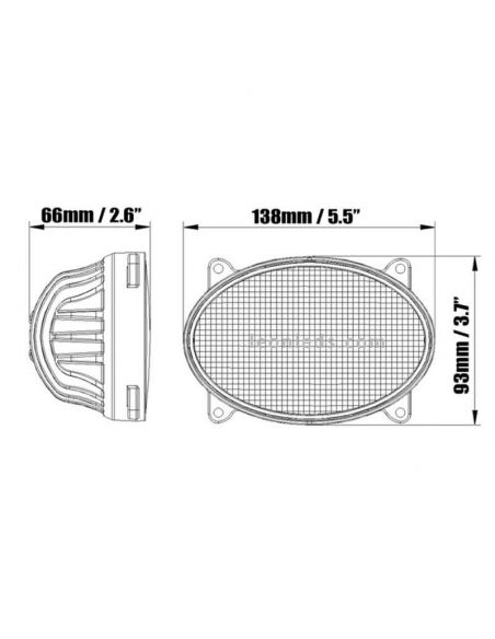 Faro LED ovalado John Deere Empotrable serie 8020 y 8020T