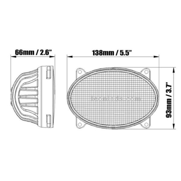Faro LED ovalado John Deere Empotrable serie 8020 y 8020T