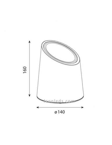 Dimensions Spot d'extérieur pour surface Taos 7107 Mantra | Éclairage LeonLeds