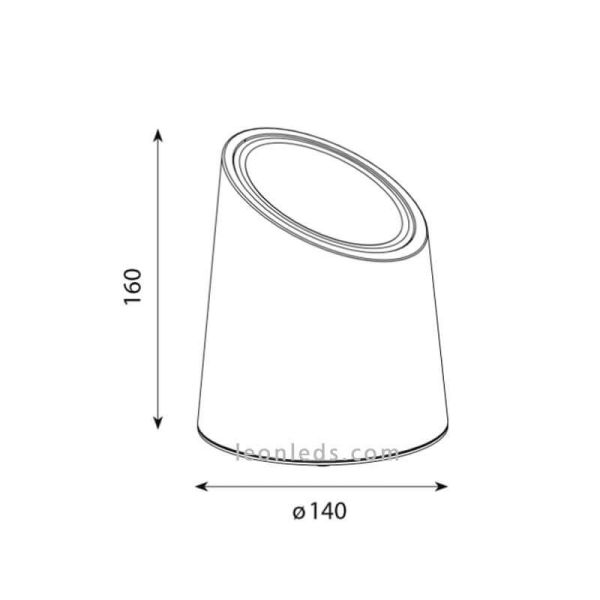 Dimensiones Foco de exterior de superficie Taos 7107 Mantra | LeonLeds Iluminación