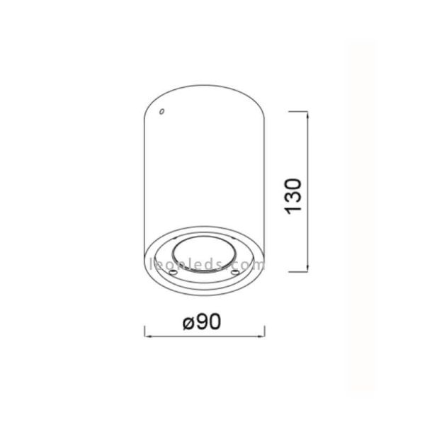 Dimensões Plafon LED redondo Mantra Levi | Leon Iluminação LED