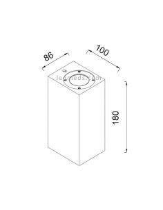 Levi Square Applique d'extérieur Gris Foncé Mantra | Éclairage LeonLeds 2