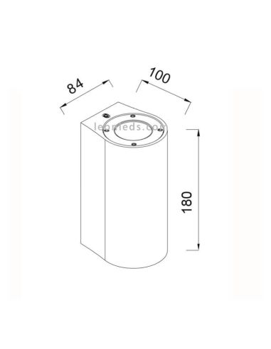 Medidas Levi Mantra candeeiro de parede exterior de cimento | Leon Iluminação LED