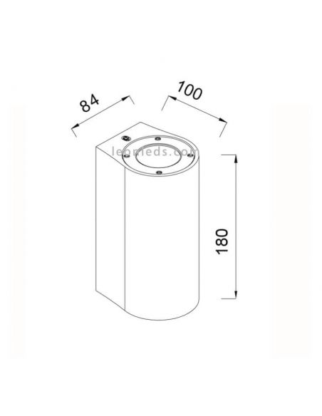 Medidas Levi Mantra candeeiro de parede exterior de cimento | Leon Iluminação LED