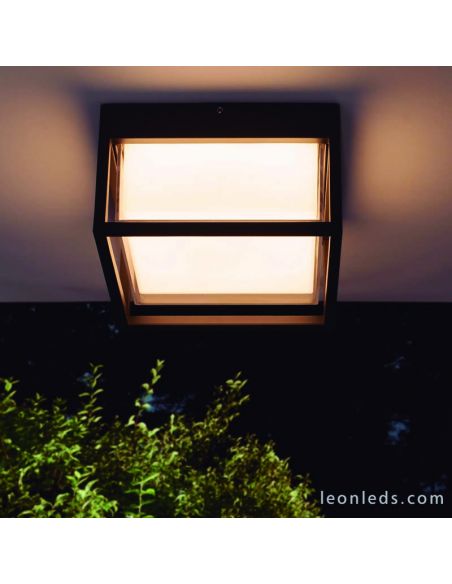 Plafón Aplique exterior cuadrado LED Chamonix 7060 Mantra | LeonLeds Iluminación