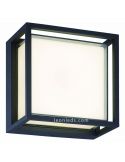 Plafón Aplique exterior cuadrado LED gris oscuro Chamonix 7060 Mantra | LeonLeds Iluminación