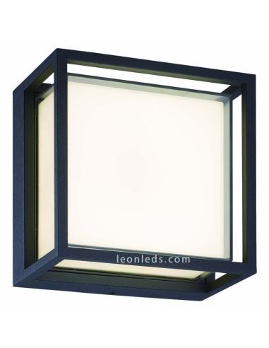 Arandela quadrada para exterior LED cinza escuro Chamonix 7060 Mantra | Leon Iluminação LED