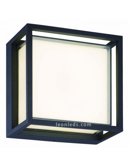 Plafón Aplique exterior cuadrado LED gris oscuro Chamonix 7060 Mantra | LeonLeds Iluminación