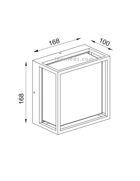 Dimensions Applique d'extérieur carrée LED Chamonix 7060 7061 Mantra | Éclairage LeonLeds
