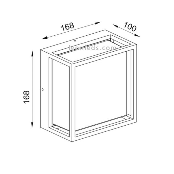 Dimensions Applique d'extérieur carrée LED Chamonix 7060 7061 Mantra | Éclairage LeonLeds
