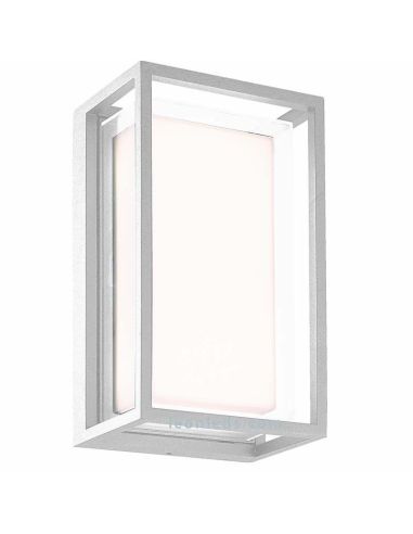 Aplique exterior LED rectangular Blanco 9W 3000K Chamonix 7063 Mantra | LeonLeds