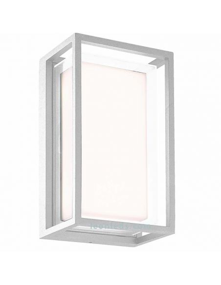 Aplique exterior LED rectangular Blanco 9W 3000K Chamonix 7063 Mantra | LeonLeds