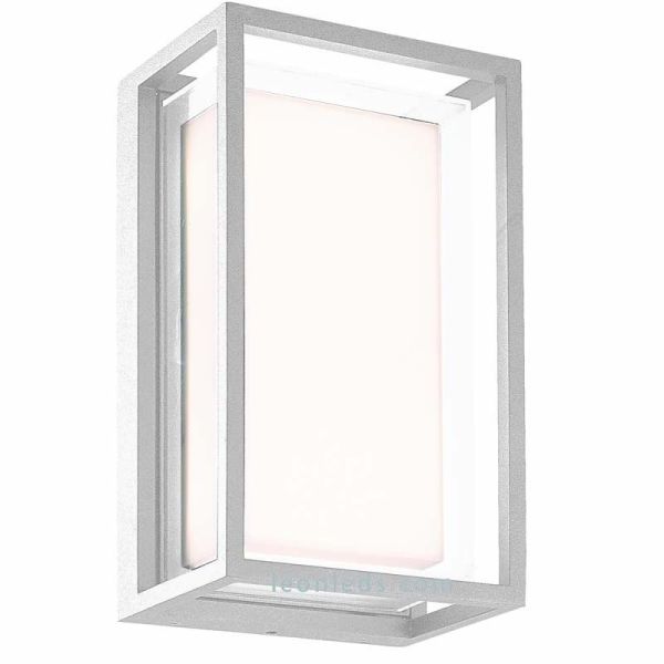 Aplique exterior LED rectangular Blanco 9W 3000K Chamonix 7063 Mantra | LeonLeds