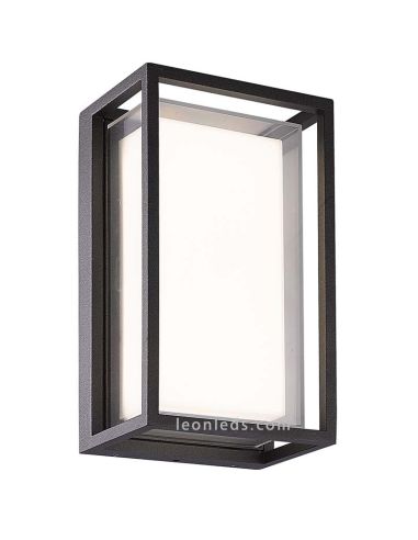 Aplique exterior LED rectangular gris oscuro 9W 3000K Chamonix 7062 Mantra | LeonLeds