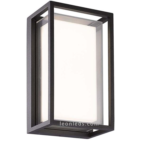 Arandela LED retangular cinza escuro para exterior 9W 3000K Chamonix 7062 Mantra | leonleds