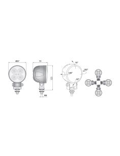 Faro redondo LED para tractor cosechadora Class, New Holland, John Deere Deutz | LeonLeds Iluminación 2