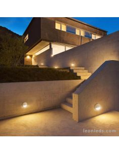 Baliza superficie LED redonda 7643 Corten | LeonLeds Iluminación 2