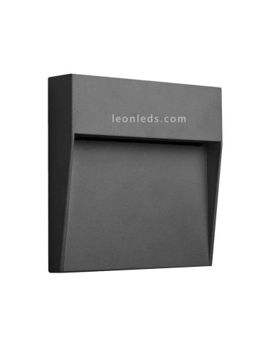 Baker 7012 gris Baliza LED exterior superficie cuadrad Mantra | LeonLeds Iluminación