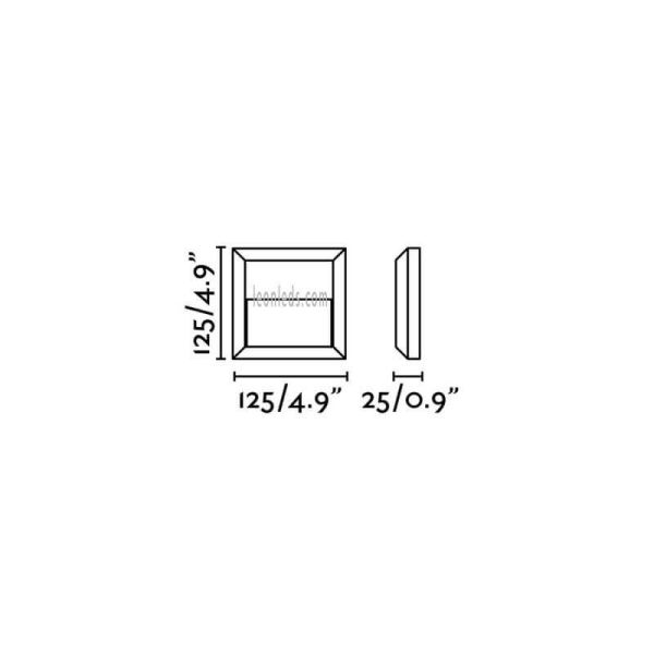 Dimensiones Baliza LED de superficie cuadrada Grant Faro Barcelona 70655 | LeonLeds Iluminación