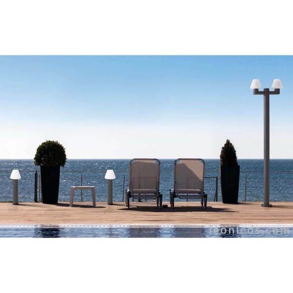Farola de jardín moderna 2 brazos Mistu Faro Barcelona 74435 74428 | LeonLeds Iluminación