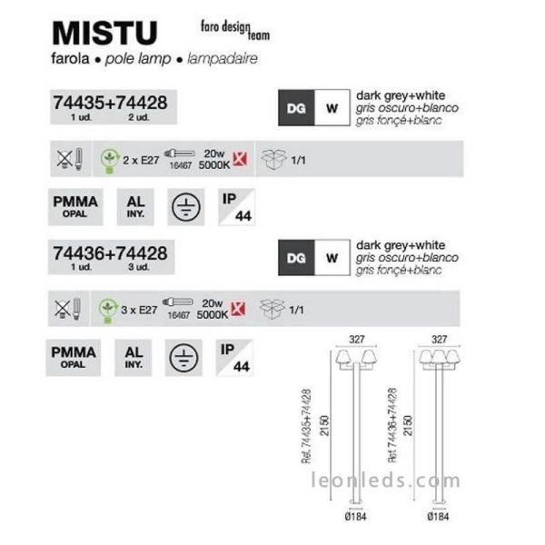 Colección Mistu de Faro Barcelona | LeonLeds Iluminación