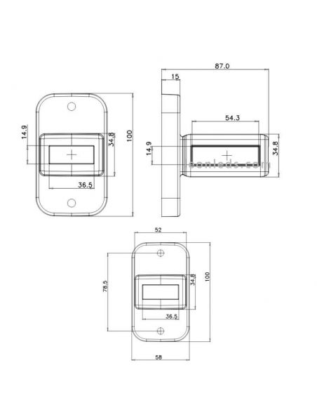 Dimensiones Cuerno LED corto con intermitente W168 categoria 5 | LeonLeds
