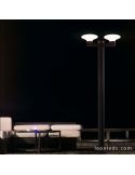 Columna Farola exterior 2 brazos Blubs Faro Barcelona | LeonLeds Iluminación