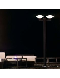 Columna Farola exterior 2 brazos Blubs Faro Barcelona | LeonLeds Iluminación 2