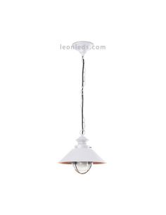 Lámpara de techo exterior blanca y cobre Náutica 71106 Faro Barcelona | LeonLeds Iluminación