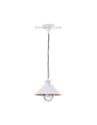 Lámpara de techo exterior blanca y cobre Náutica 71106 Faro Barcelona | LeonLeds Iluminación