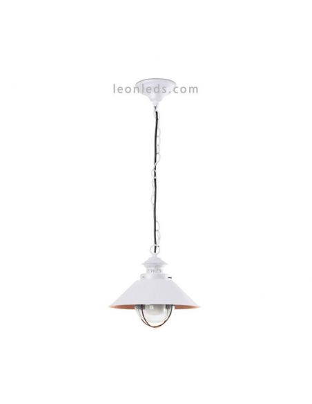 Lámpara de techo exterior blanca y cobre Náutica 71106 Faro Barcelona | LeonLeds Iluminación
