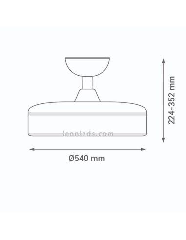 Dimensiones Ventilador de Techo Ness LED sin aspas blanco Sulion | LeonLeds Iluminación