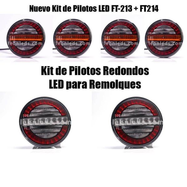 Kit farolins LED redondos FT-213 e...