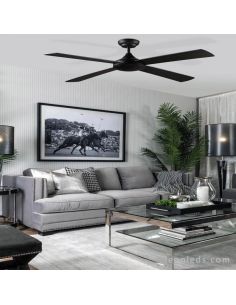 Ventilateur de plafond Raki ACB Lighting noir et bois | LeonLeds Lighting 2