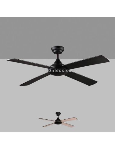 Ventilateur de plafond Raki ACB Lighting noir et bois | LeonLeds Lighting