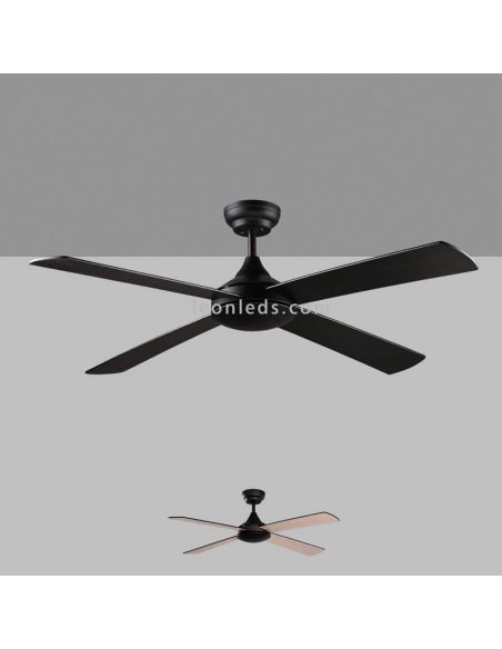 Ventilador de techo negro y madera Raki ACB Iluminación | LeonLeds Iluminación