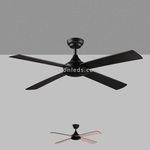 Ventoinha de teto preto e madeira Raki ACB Lighting | LeonLeds Lighting